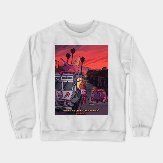 Shrimp ice-cream Crewneck Sweatshirt by carlesdalmau